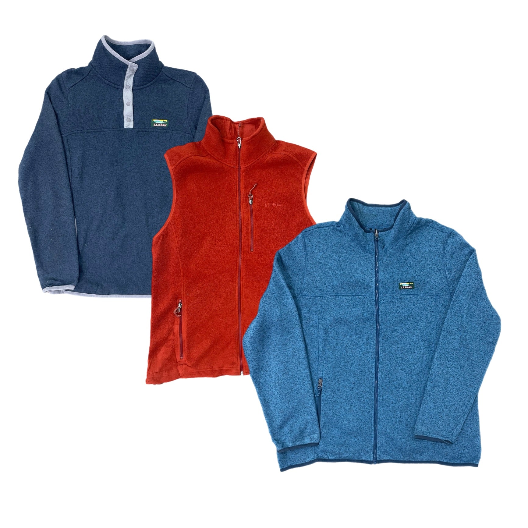 Collection of 35X L.L BEAN FLEECES in a gallery layout