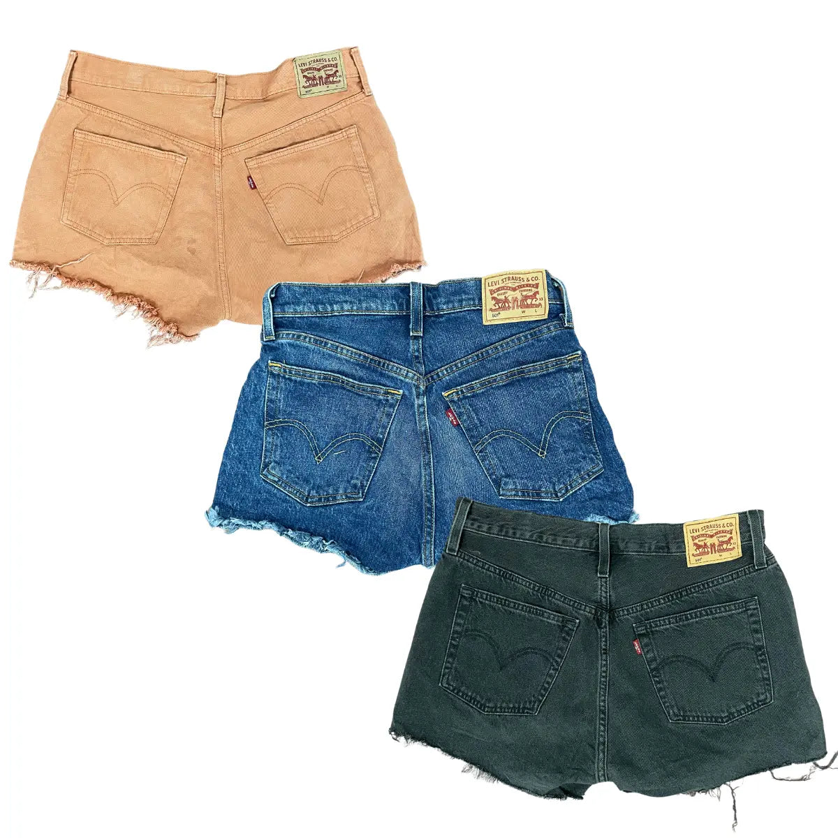Collection of 25X LEVIS 501 LADIES DENIM SHORTS in a gallery layout