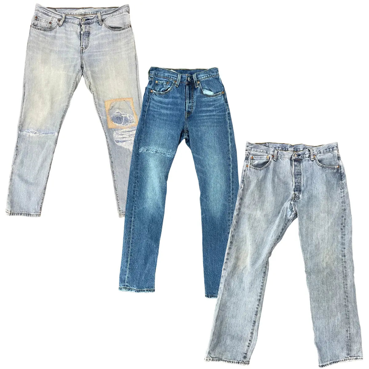 Collection of 25X LEVIS 501 RENEWED PANTS A/B in a gallery layout