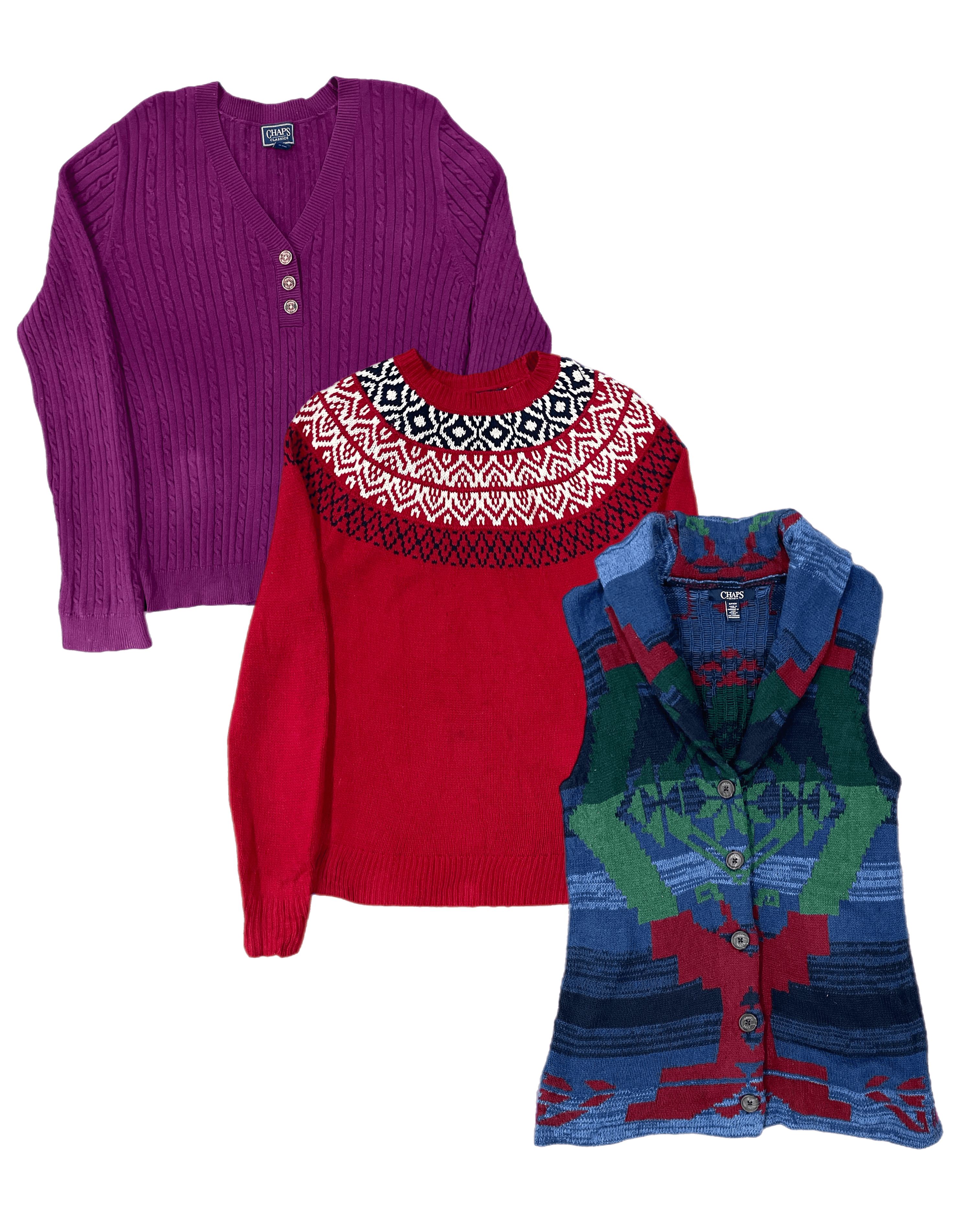 Collection of CHAPS LADIES SWEATERS in a gallery layout