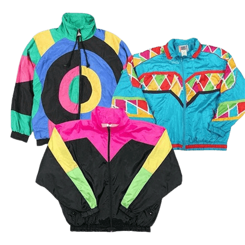 Collection of 50X CRAZY COLOURED JACKETS in a gallery layout