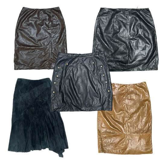 Collection of LEATHER SKIRTS in a gallery layout