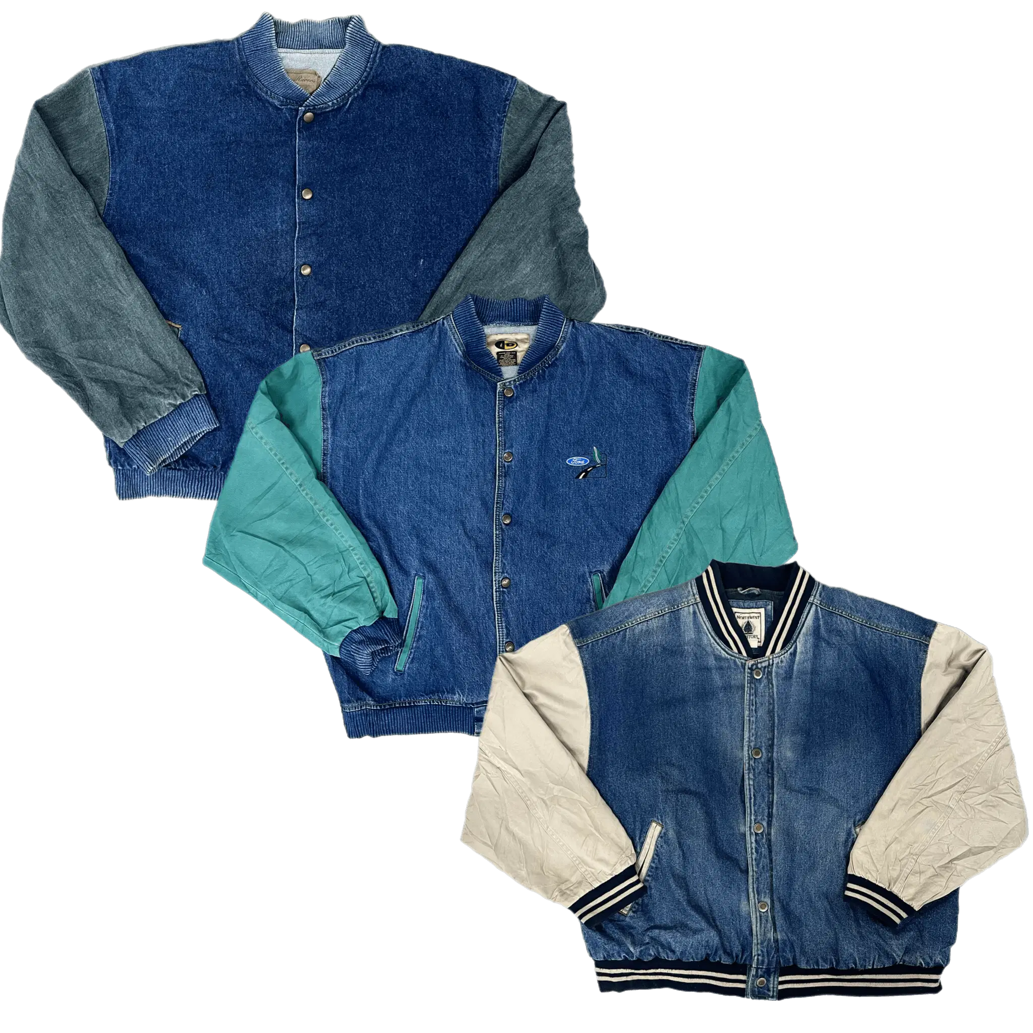 Collection of 25X DENIM STADIUM JACKETS in a gallery layout
