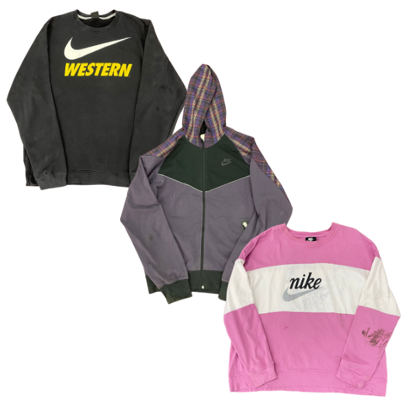 Collection of NIKE SWEATS AND HOODIES (GRADE B) in a gallery layout