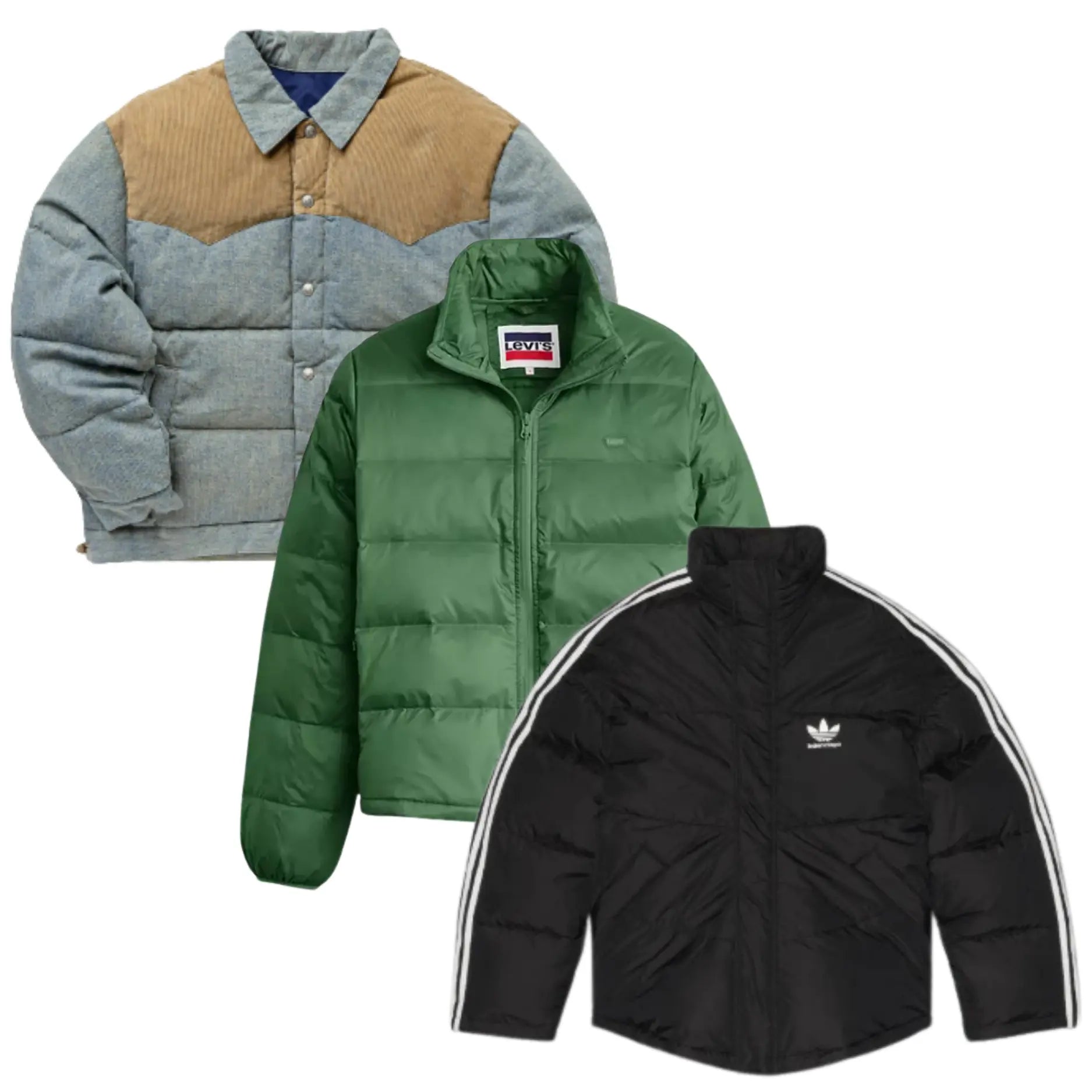 Collection of 15X BRANDED PUFFER JACKETS in a gallery layout