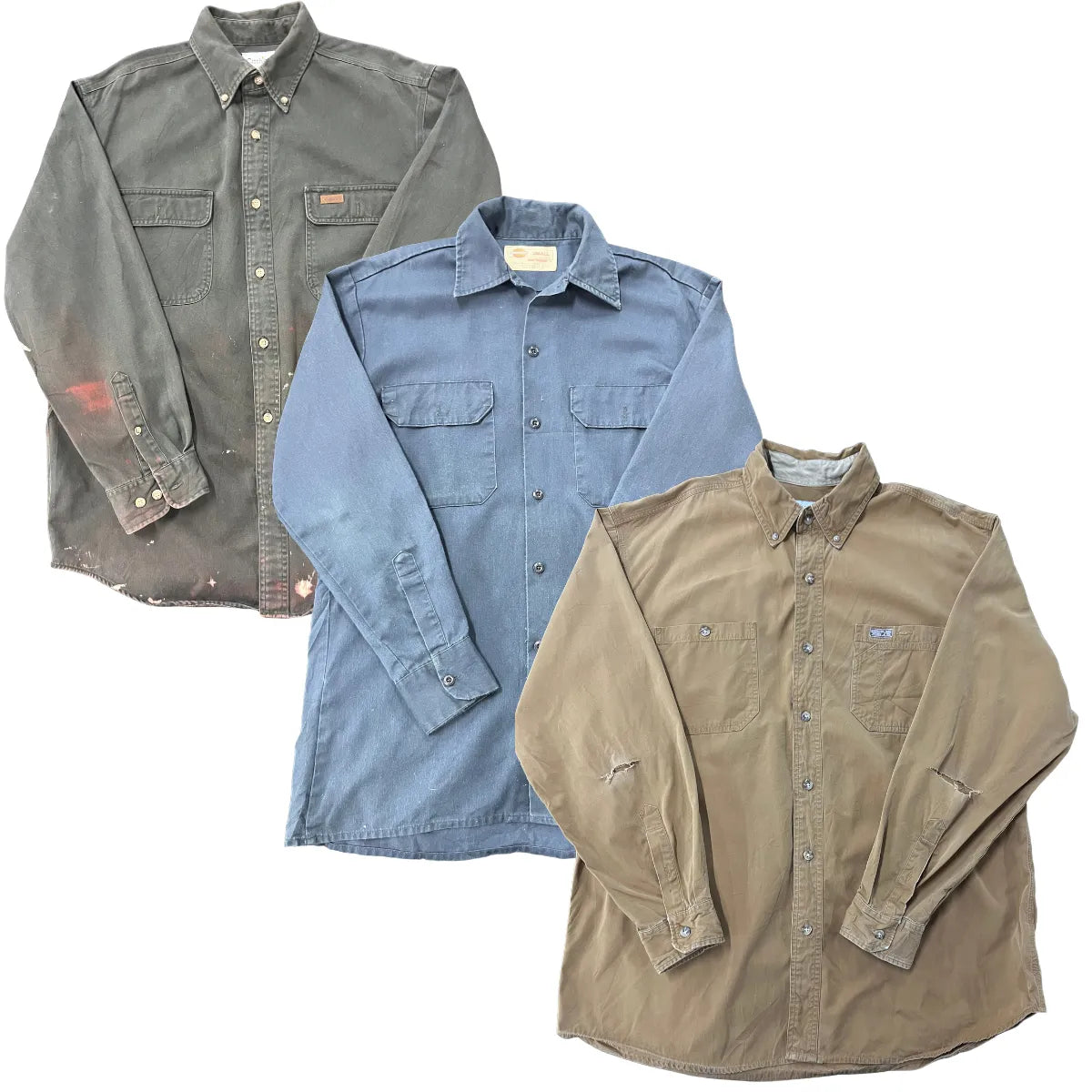 Collection of 25X CARHARTT & DICKIES BROKEN SHIRTS in a gallery layout