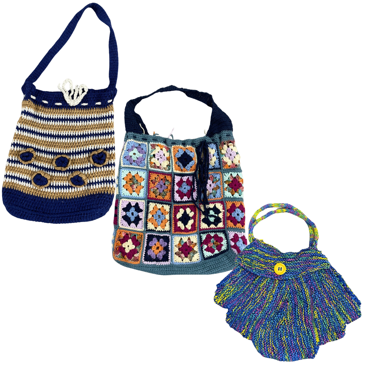 Collection of 20X COZY KNITTED HANDBAGS in a gallery layout