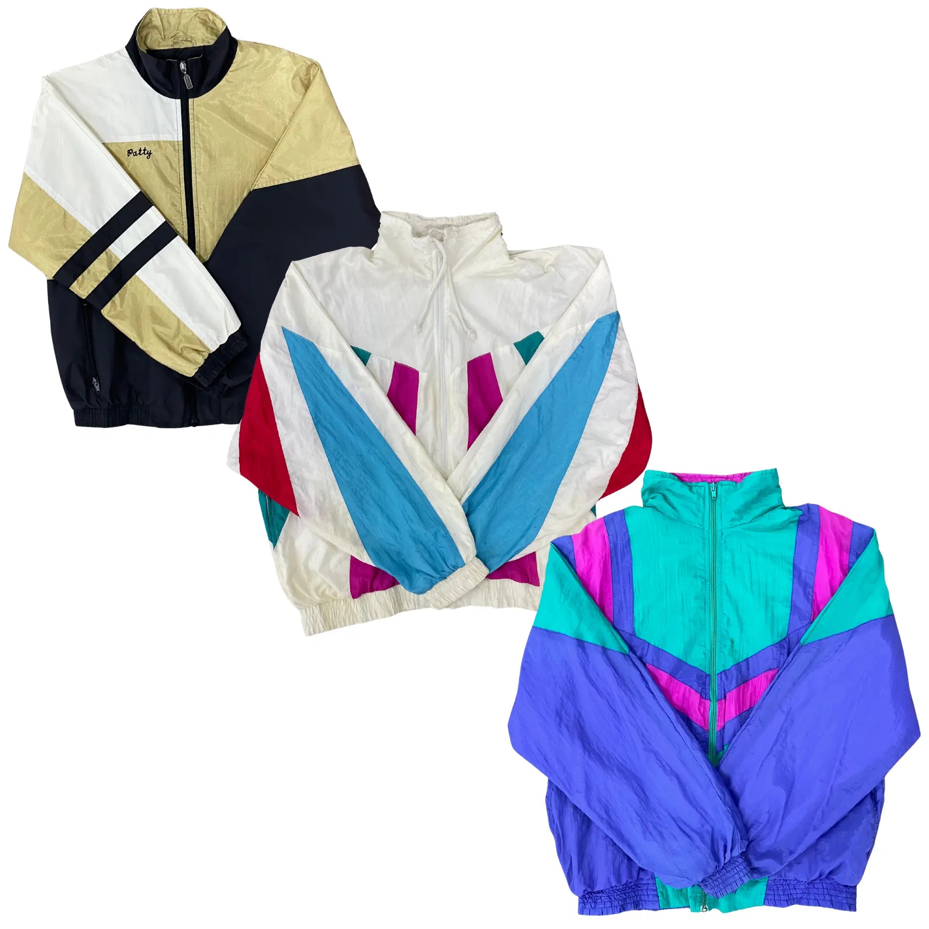 Collection of 50X CRAZY COLOURED JACKETS in a gallery layout