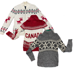 Collection of canadian sweaters in a gallery layout