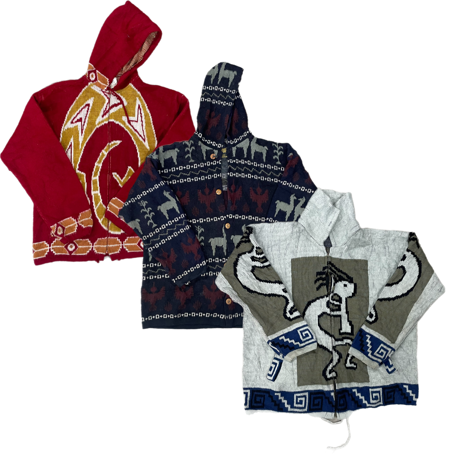 Collection of ECUADORIAN SWEATERS in a gallery layout