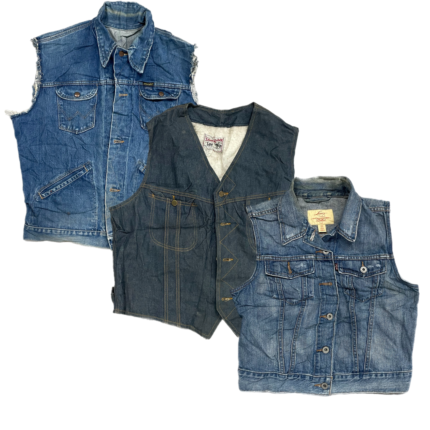 Collection of llw vests in a gallery layout