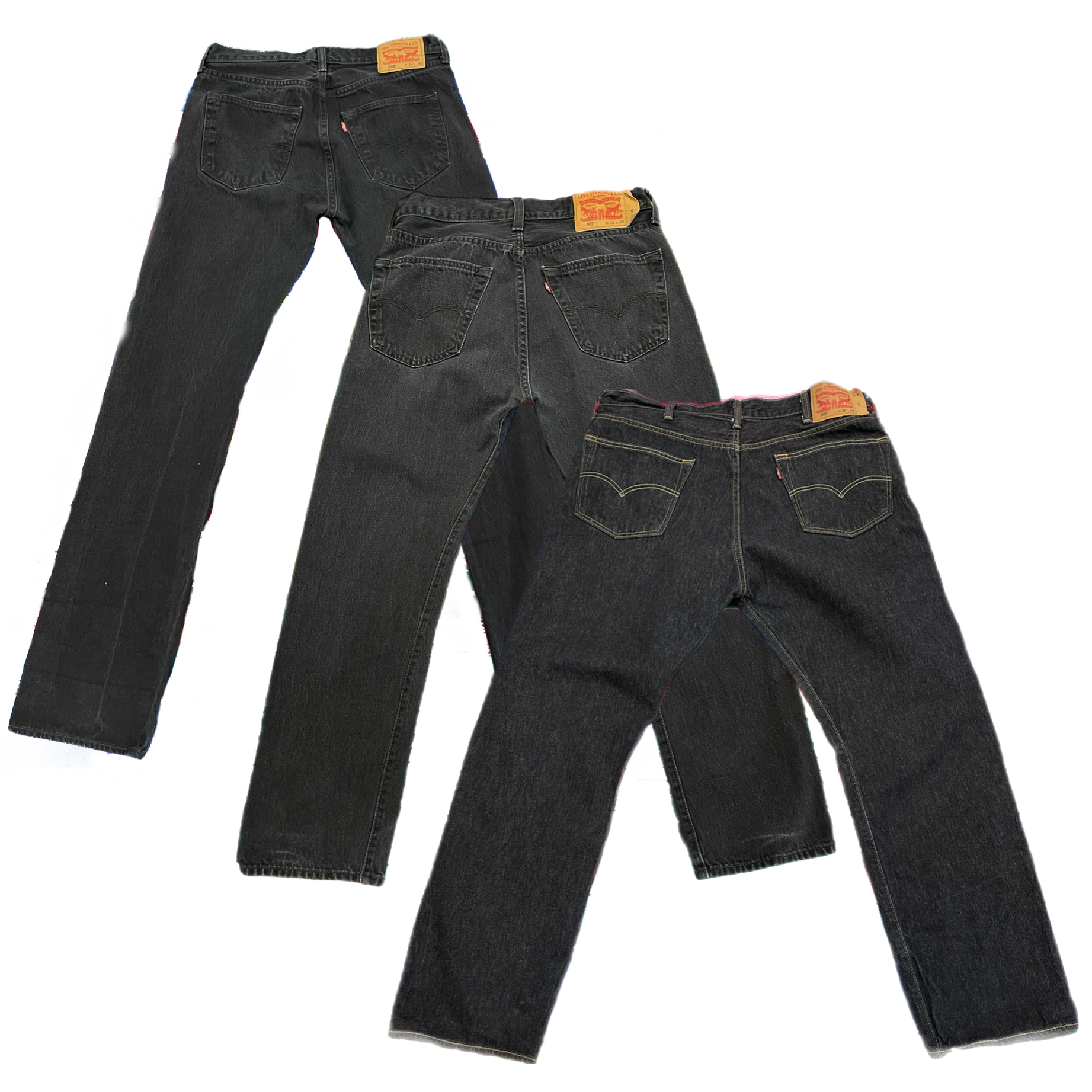 Collection of 501 black pants in a gallery layout