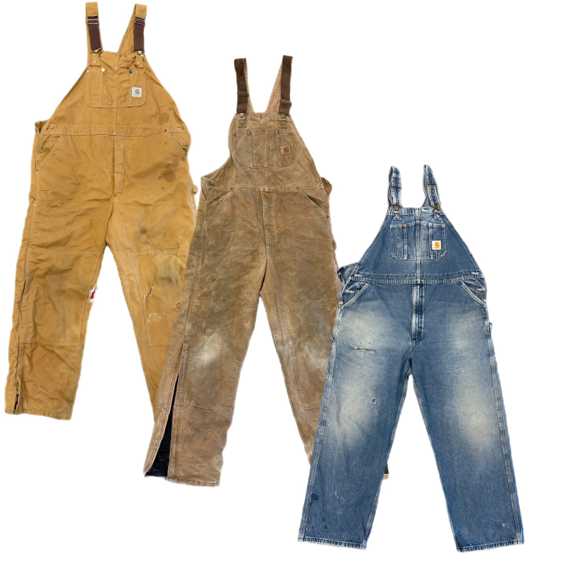 Collection of 10X CARHARTT BROKEN OVERALLS in a gallery layout