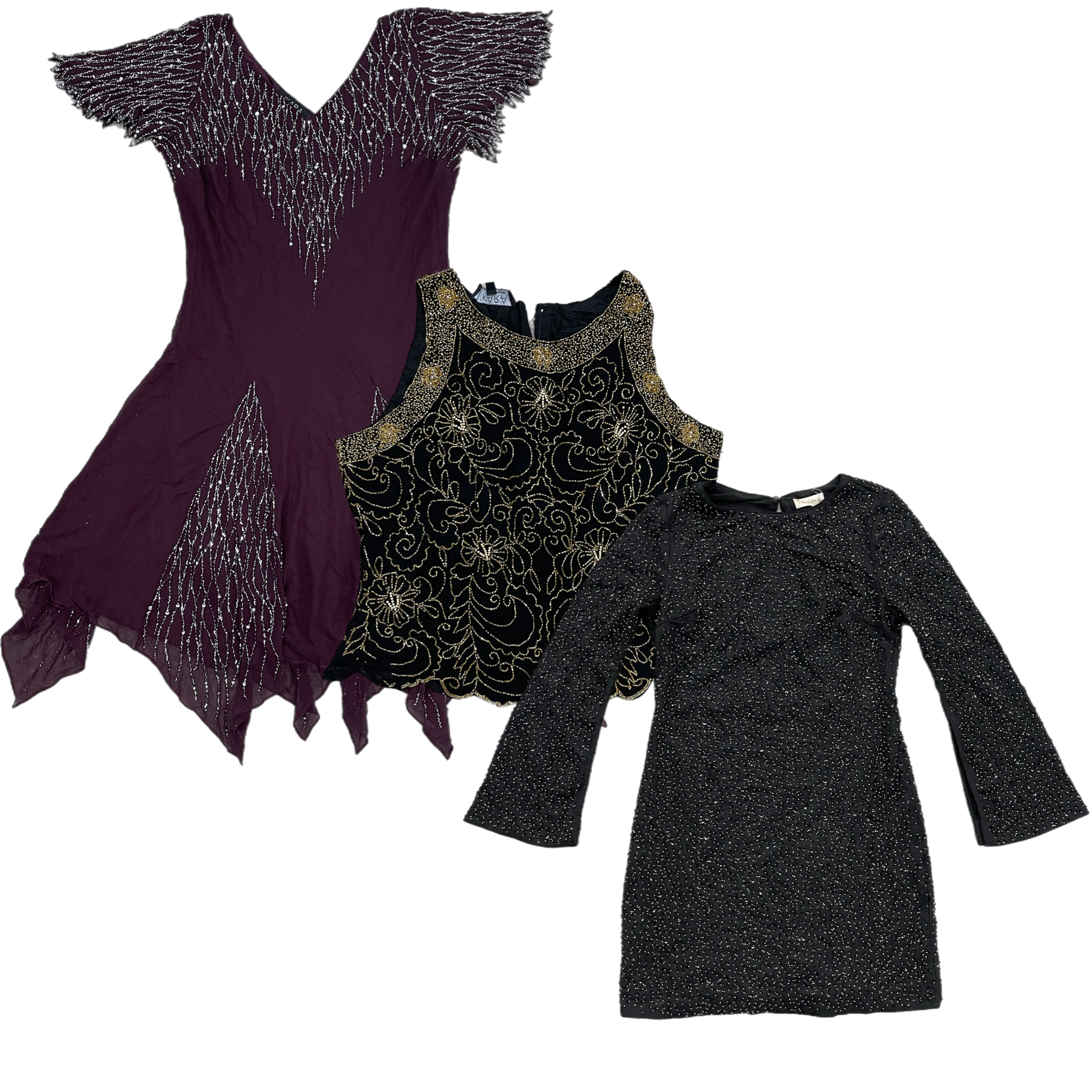 Collection of SPARKLY DRESSES & TOPS in a gallery layout