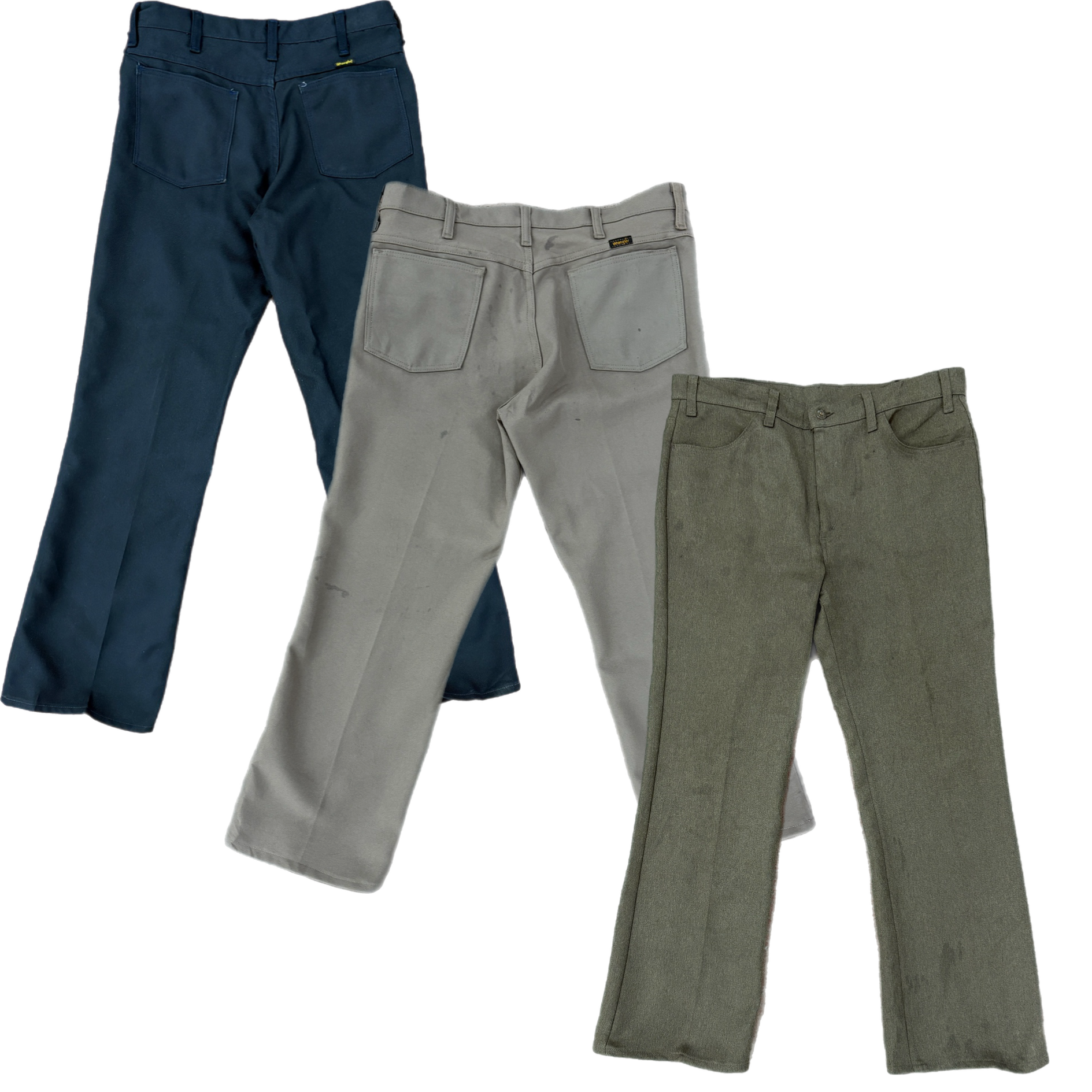 Collection of LLW cotton pants in a gallery layout