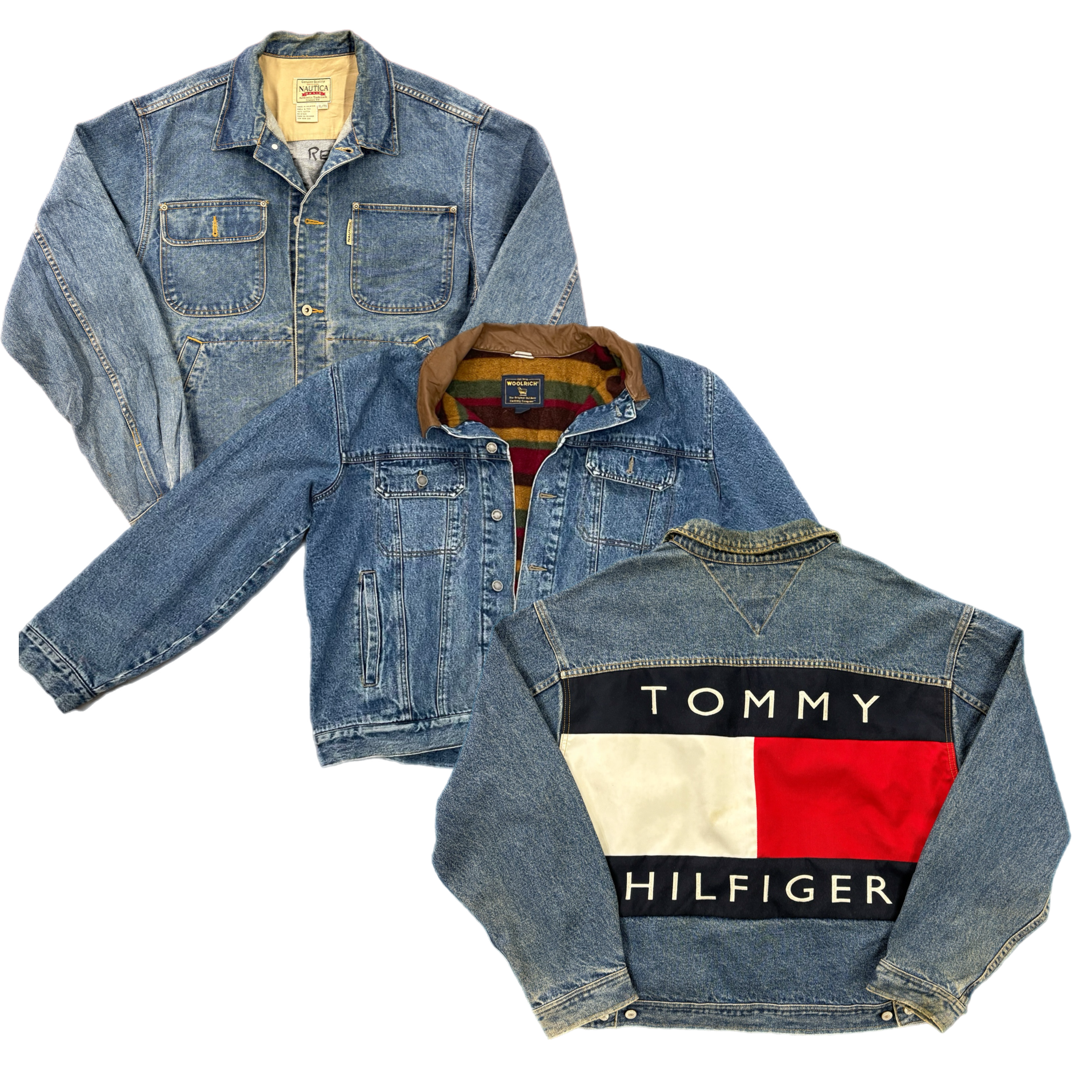Collection of PREMIUM BRAND DENIM JACKETS A/B MIX in a gallery layout