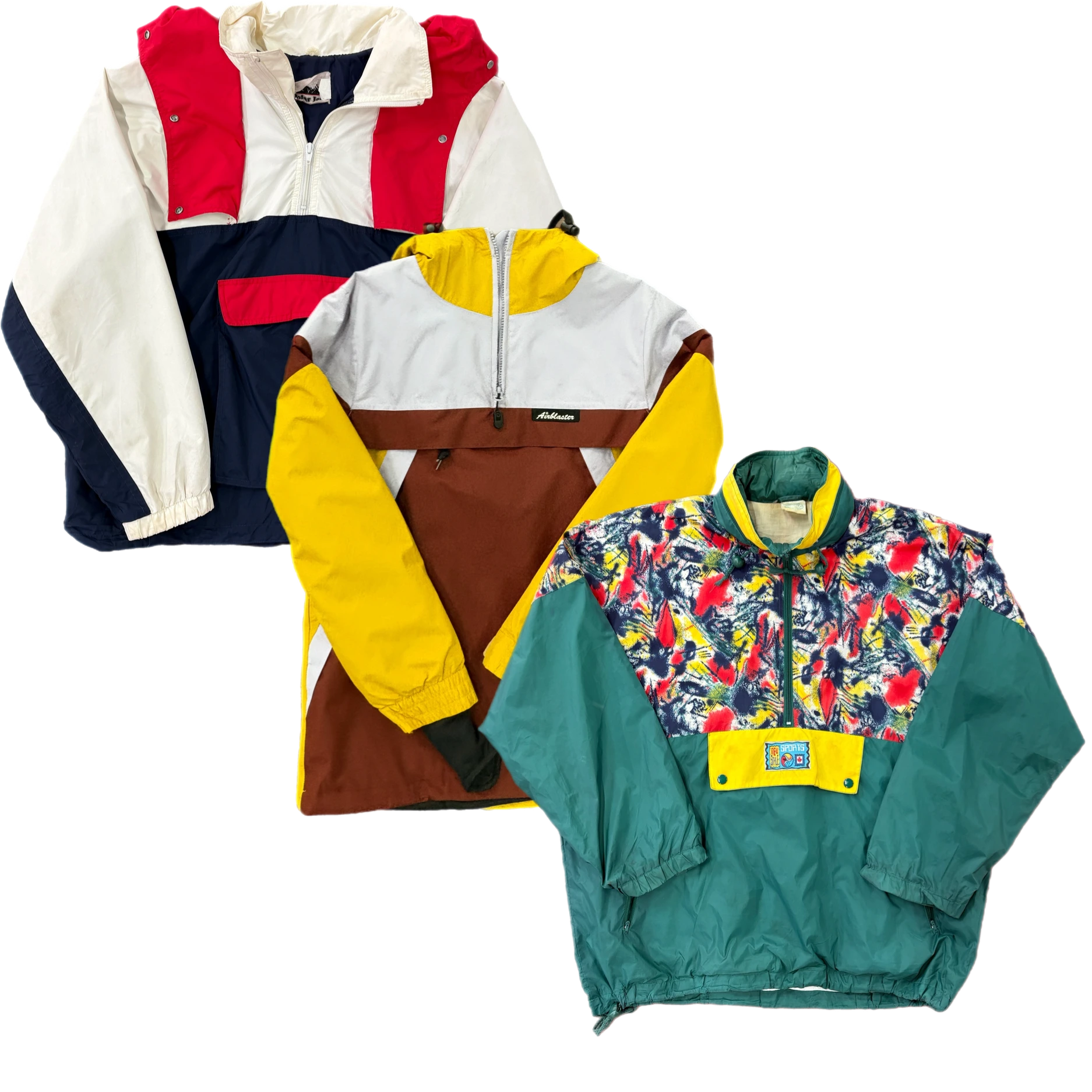 Collection of 30X UNBRANDED VINTAGE WINDBREAKERS in a gallery layout