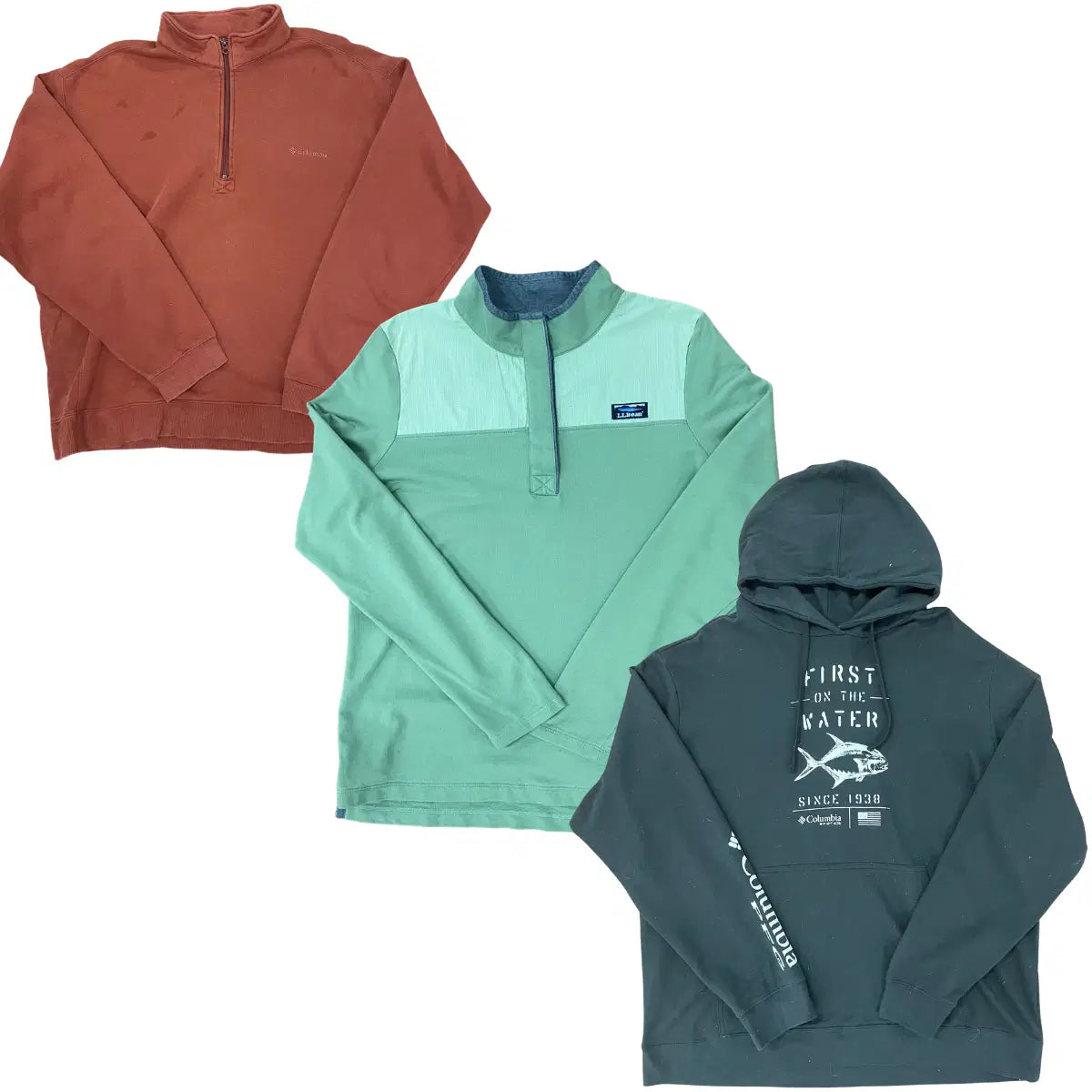 Collection of 25X L.L BEAN/COLUMBIA SWEATSHIRTS HOODIES in a gallery layout