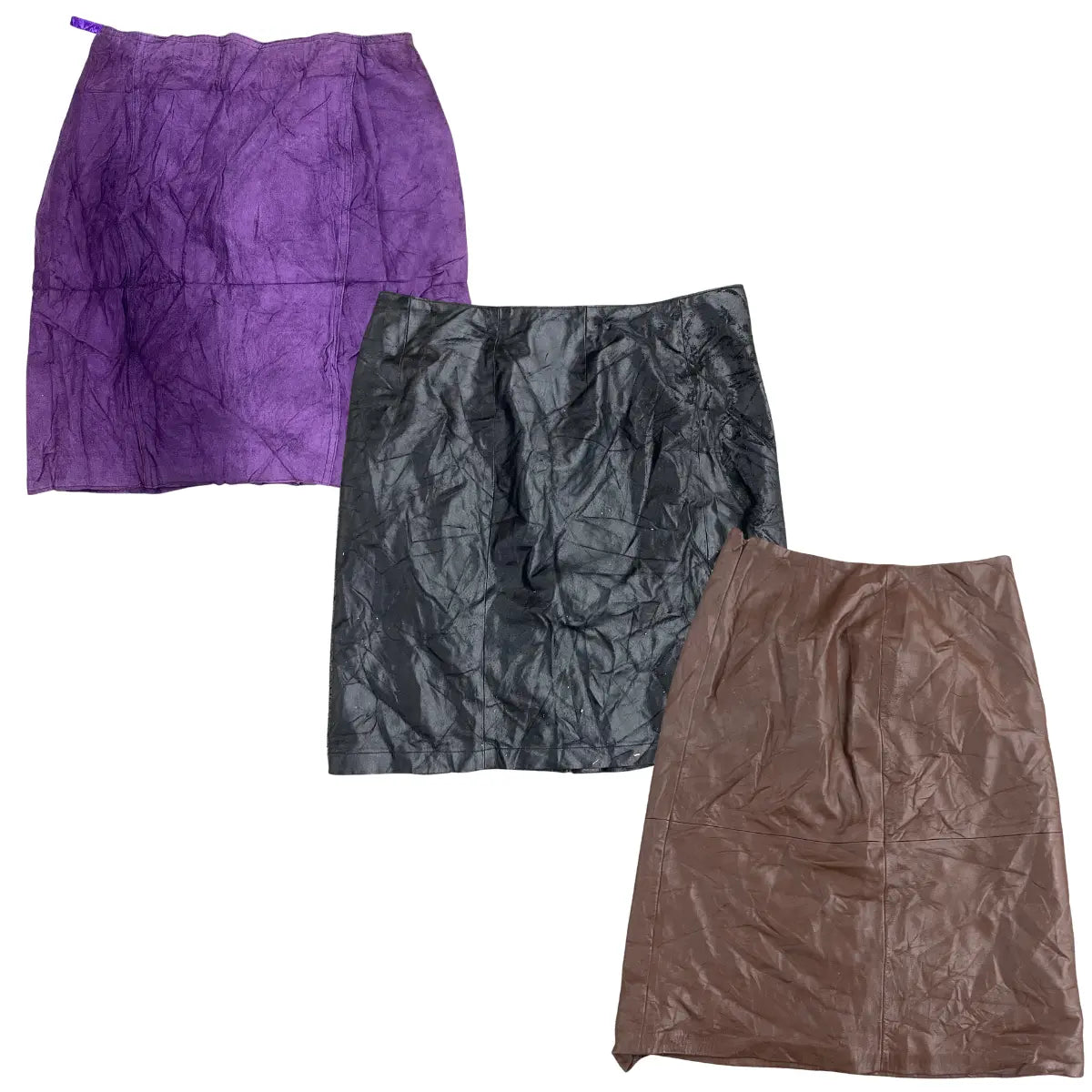 Collection of 25X LEATHER SKIRTS in a gallery layout