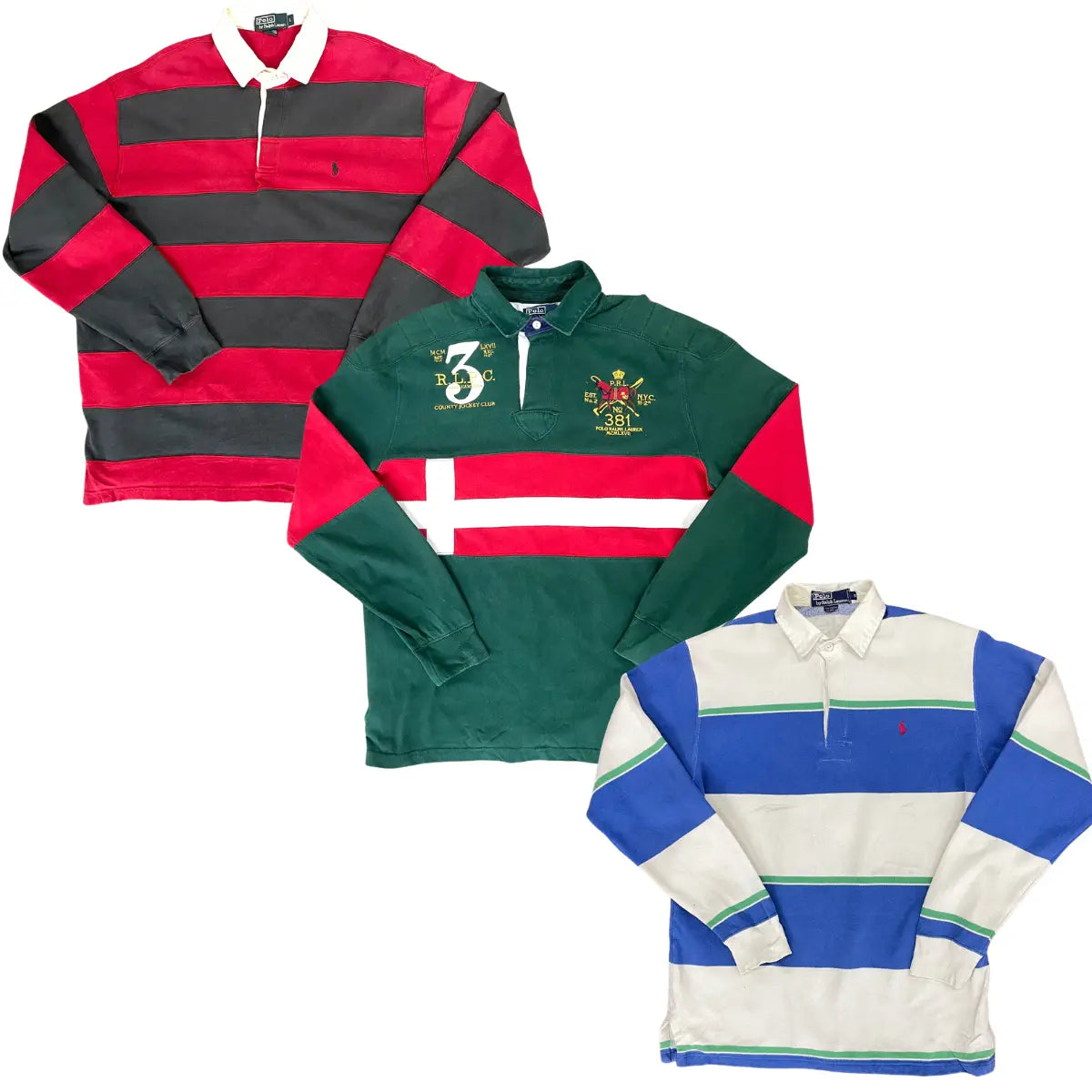 Collection of 30X POLO RALPH LAUREN RUGBY T-SHIRTS A/B MIX in a gallery layout
