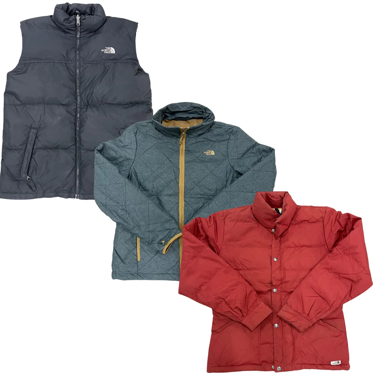 Collection of 15X NORTH FACE PUFFER JACKETS in a gallery layout