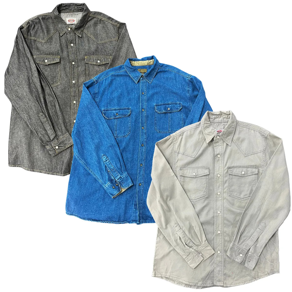 Collection of 50X UNBRANDED DENIM SHIRTS in a gallery layout