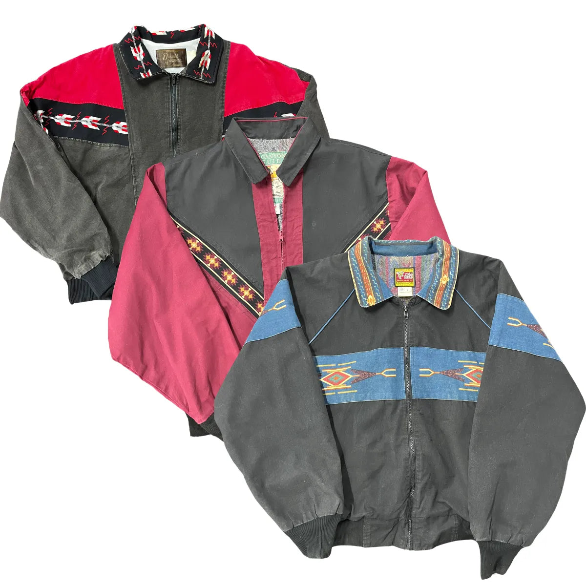 Collection of 10X VINTAGE AZTEC JACKETS in a gallery layout
