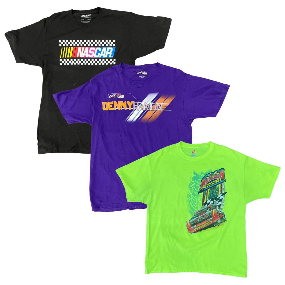 Collection of NASCAR T-SHIRTS in a gallery layout