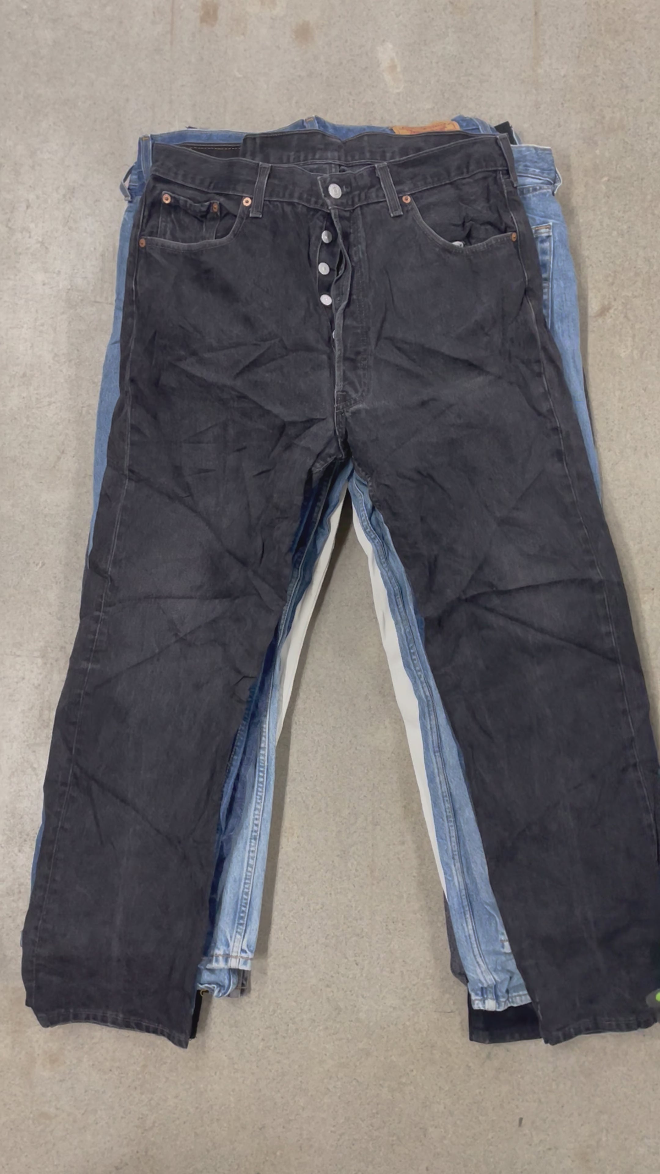 Collection of 50X 501 USA JEANS in a gallery layout