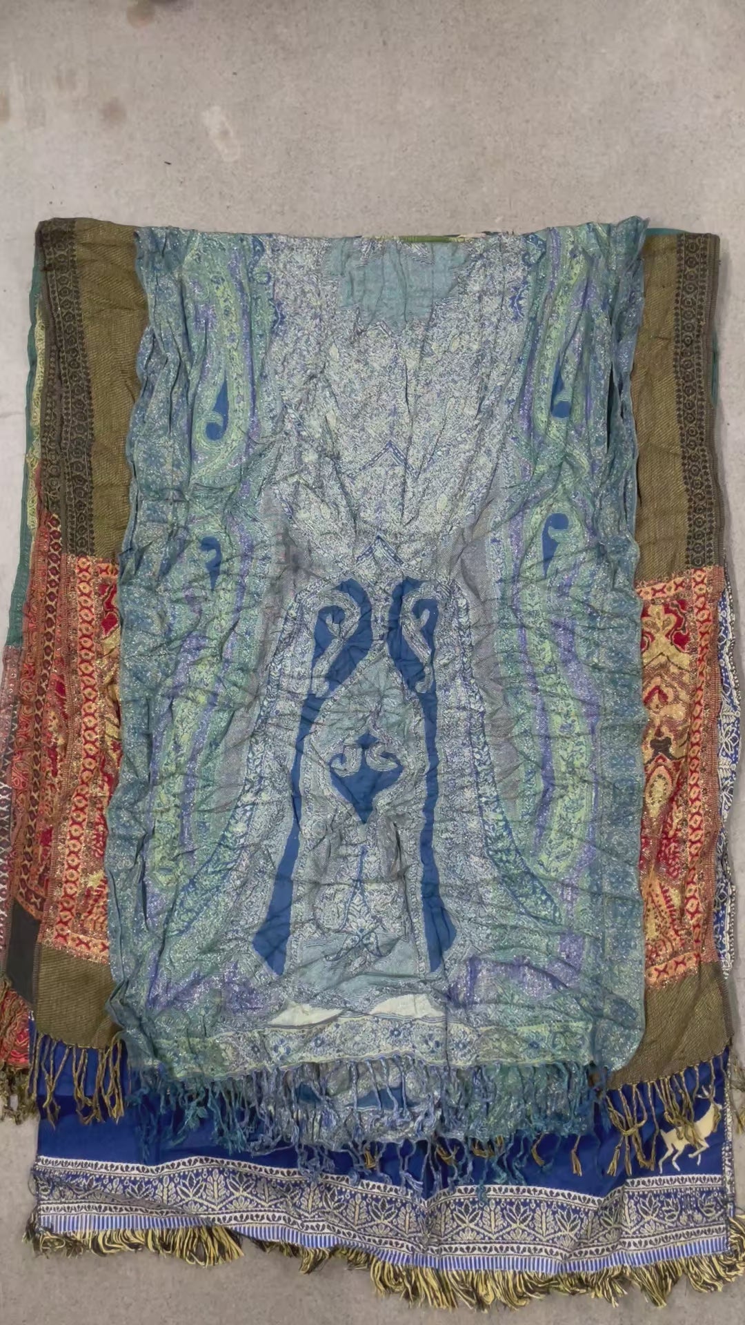 Collection of 100X COLOURFUL SCARVES in a gallery layout