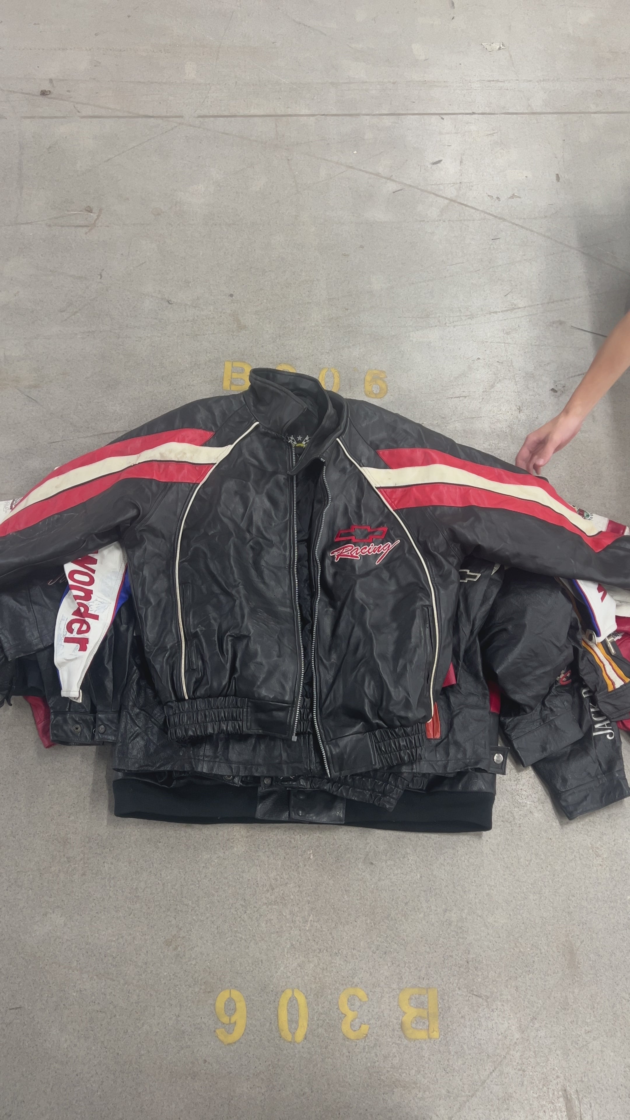 Collection of 5X NASCAR LEATHER JACKET A/B MIX in a gallery layout
