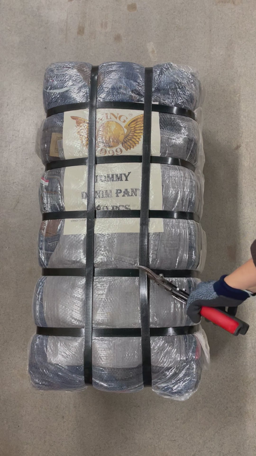 Collection of tommy denim pants open bale in a gallery layout