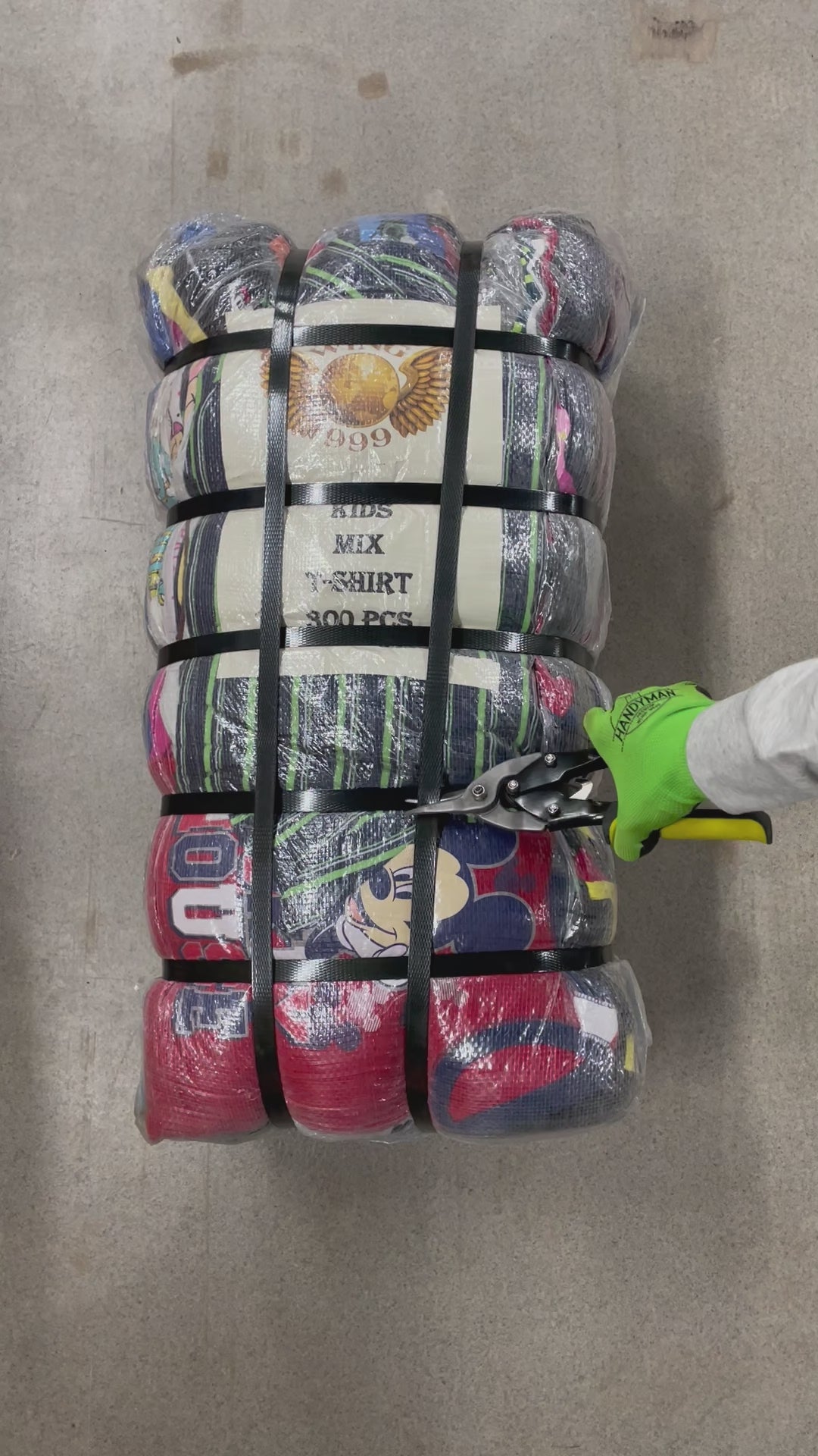 Collection of kids mix t-shirts open bale in a gallery layout