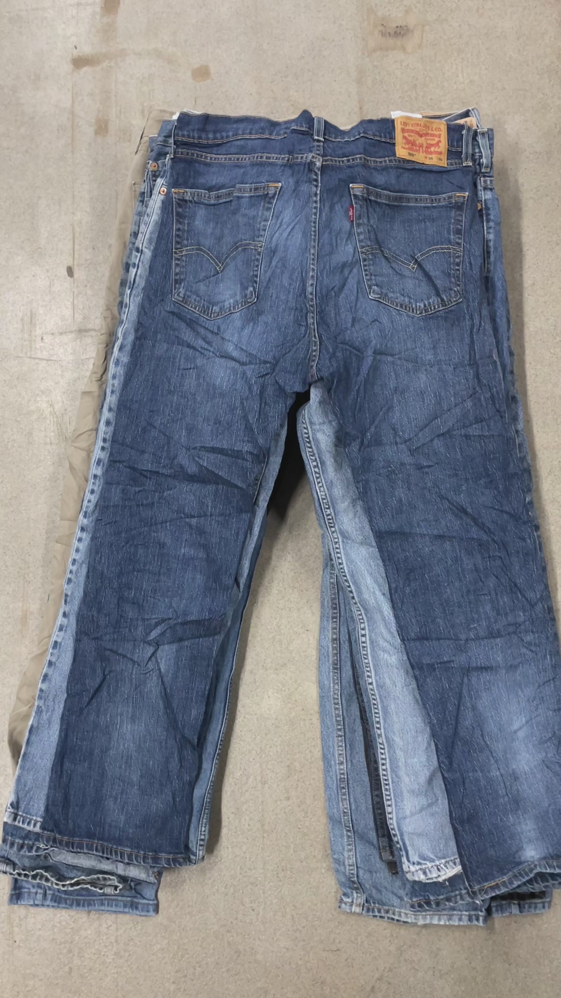 Collection of 50X 505, 517, 550, 560 LEVIS PANTS A/B GRADE in a gallery layout