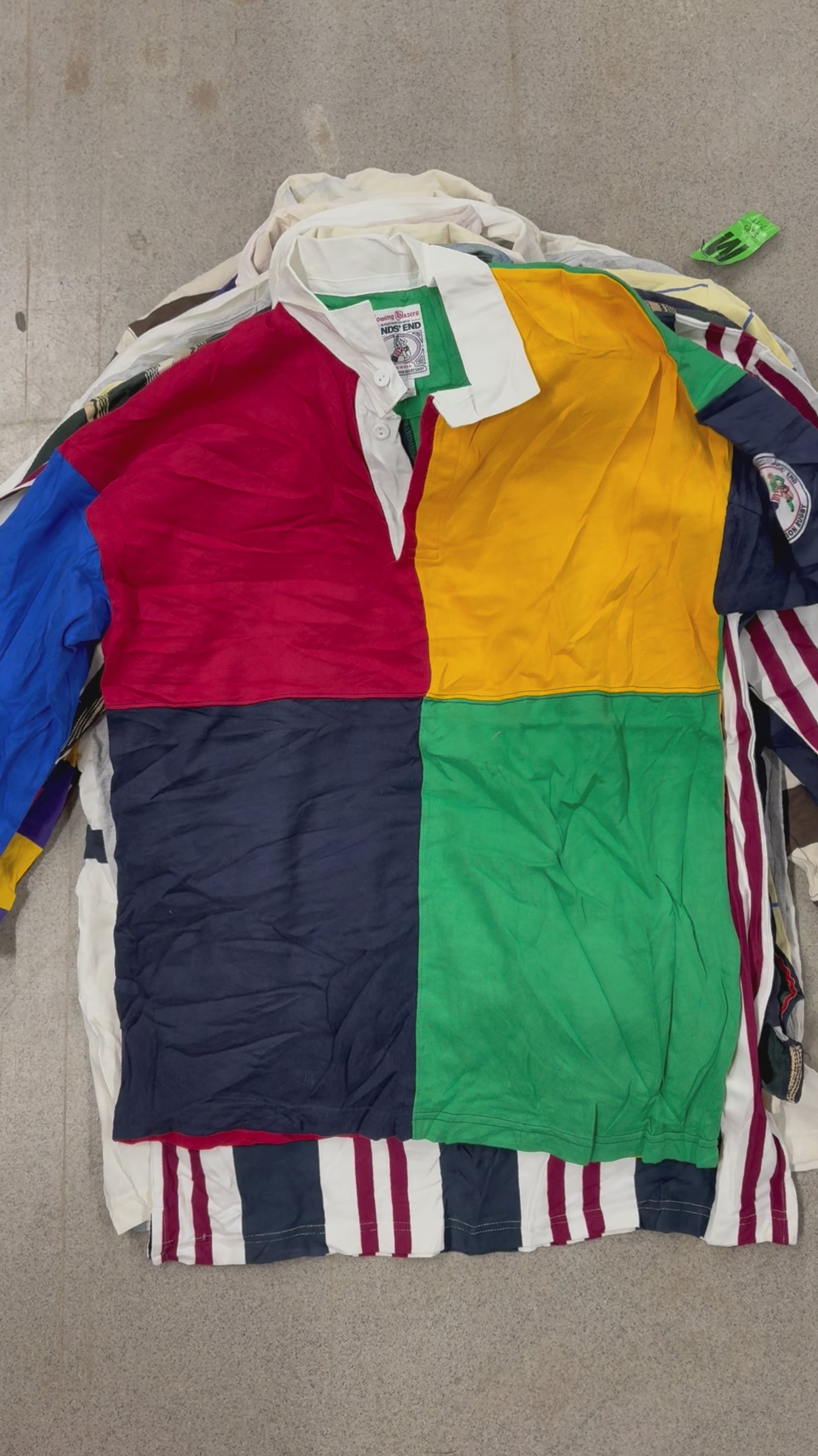 Collection of rugby t-shirts in a gallery layout