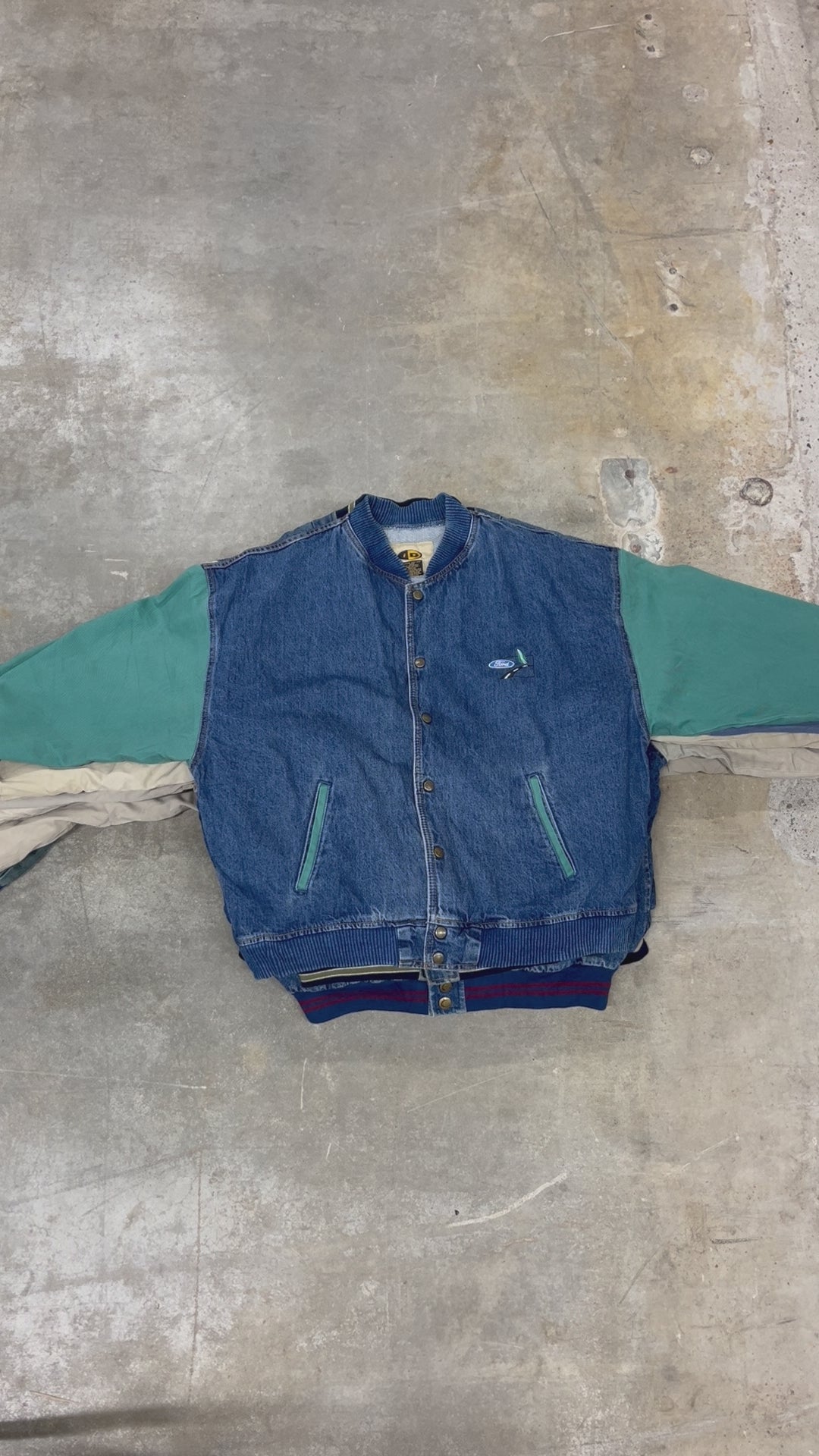 Collection of 40X DENIM STADIUM JACKETS in a gallery layout