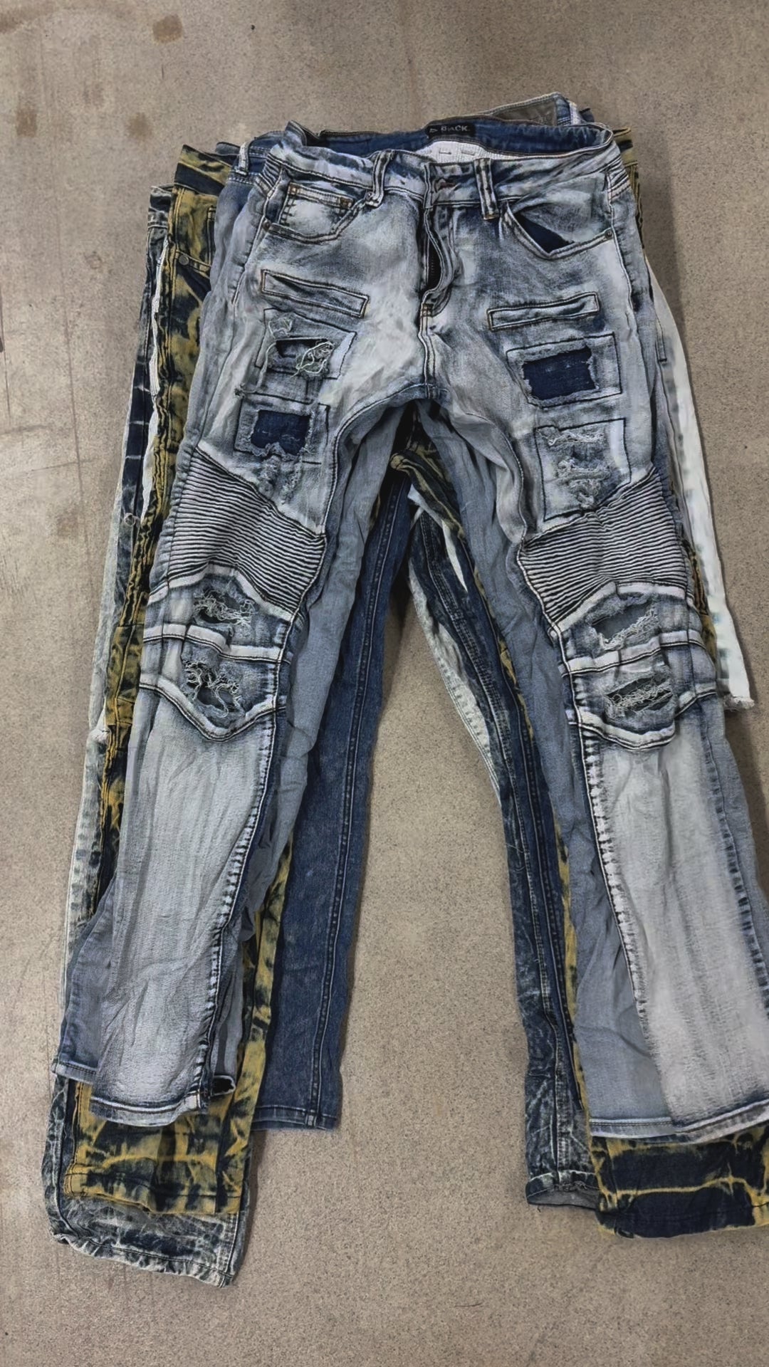 Collection of stonewash jeans in a gallery layout