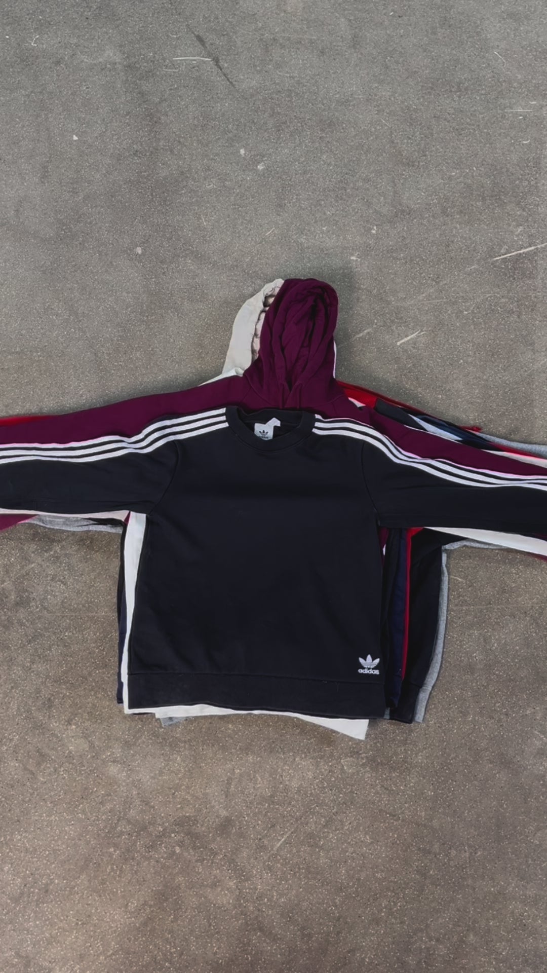 Collection of 50X ADIDAS SWEATSHIRTS/HOODIES in a gallery layout