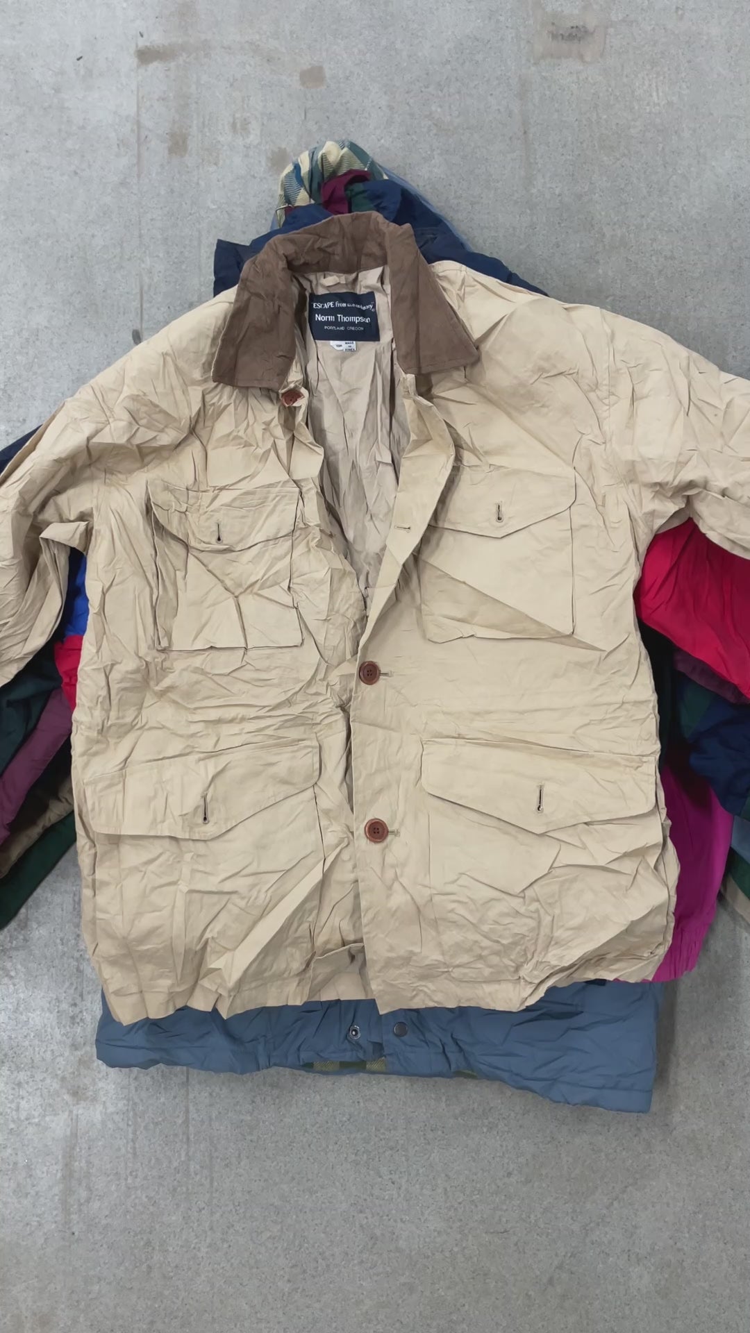 Collection of 50X 80s 90s VINTAGE JACKETS in a gallery layout