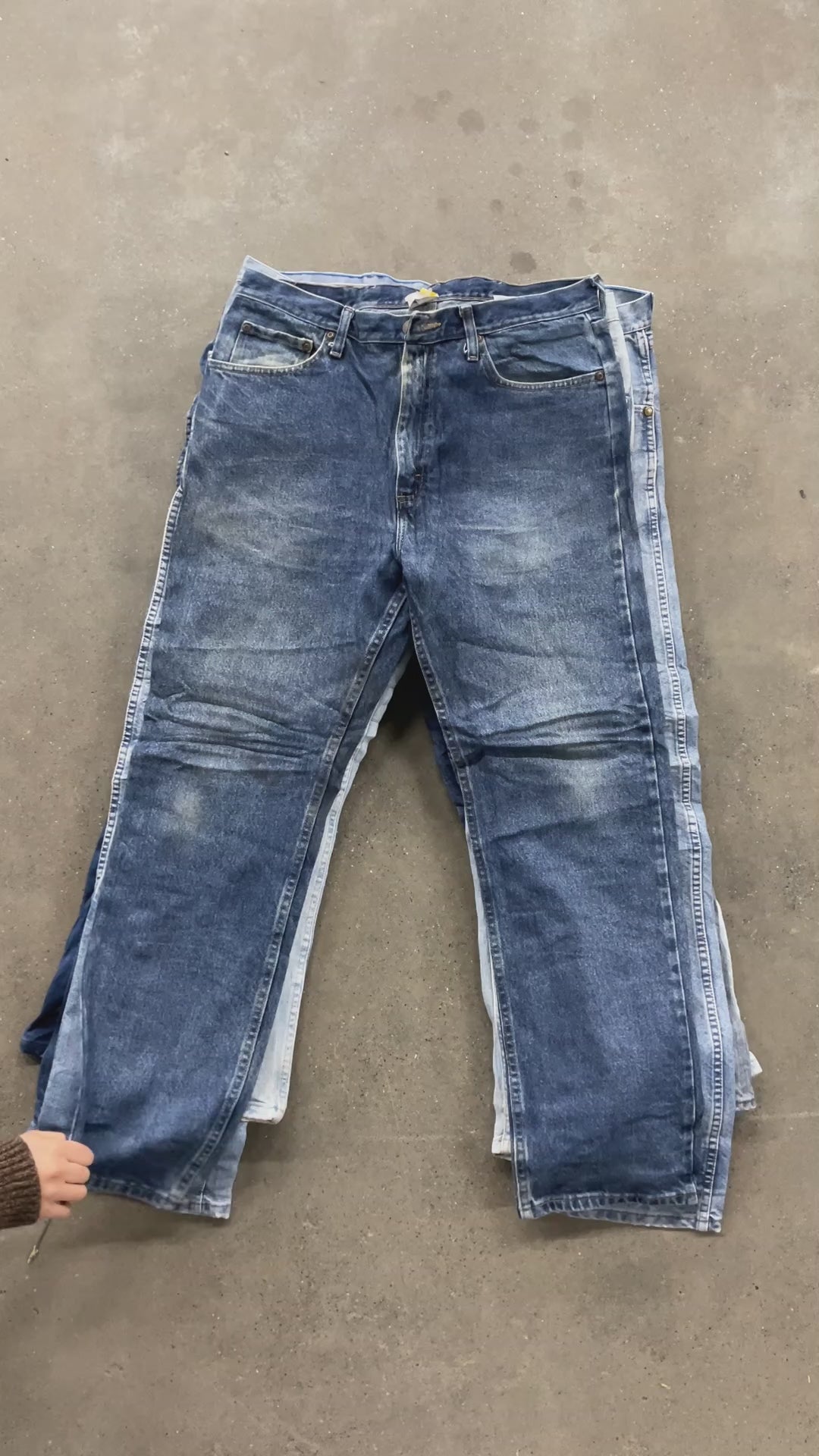 Collection of wrangler pants grade b display in a gallery layout