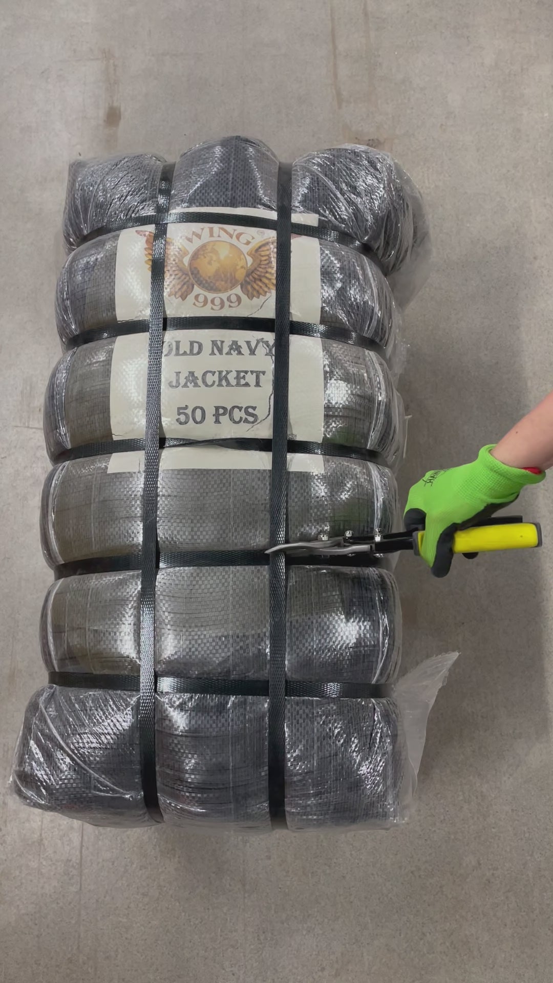 Collection of old navy jacket open bale in a gallery layout