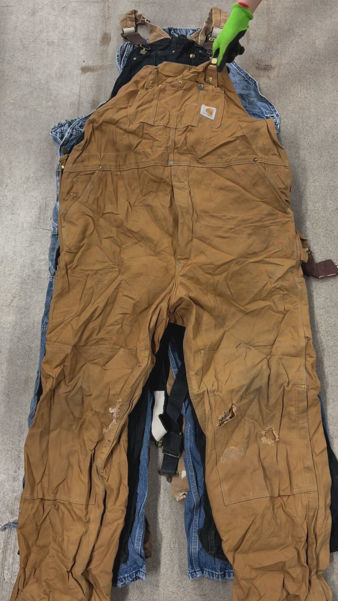Collection of 25X CARHARTT BROKEN OVERALLS in a gallery layout