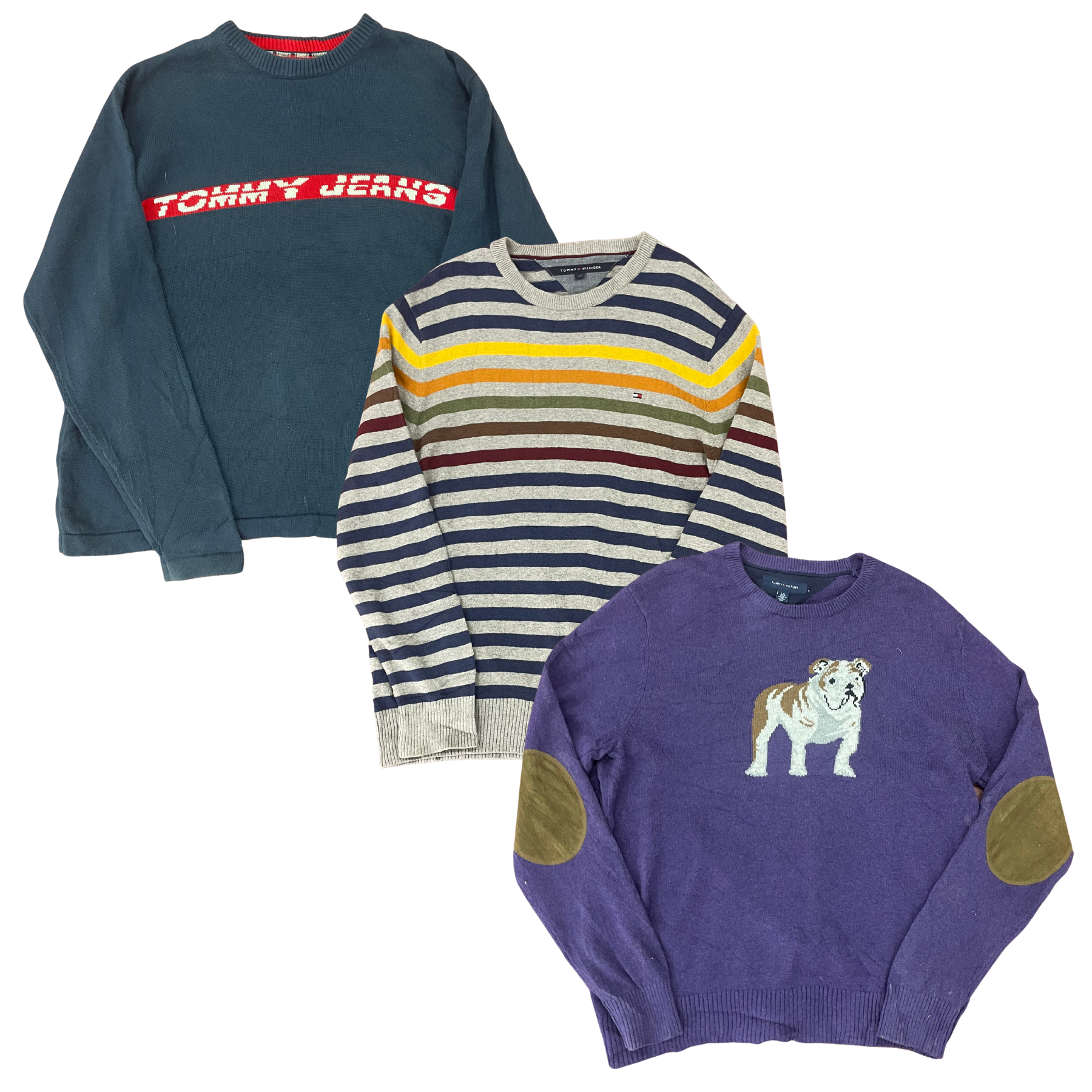 Collection of TOMMY ROUND NECK SWEATERS in a gallery layout
